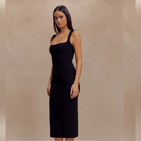 NWT Meshki Frida crepe midi dress in black size medium - Picture 3 of 9